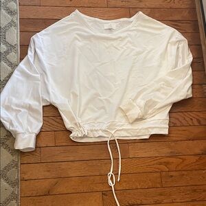 Women's White Drawstring Top